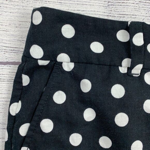 Loft Outlet Shorts sz 6 Black White Polka Dot Linen Cotton Blend Inseam 3.5" - Picture 4 of 10